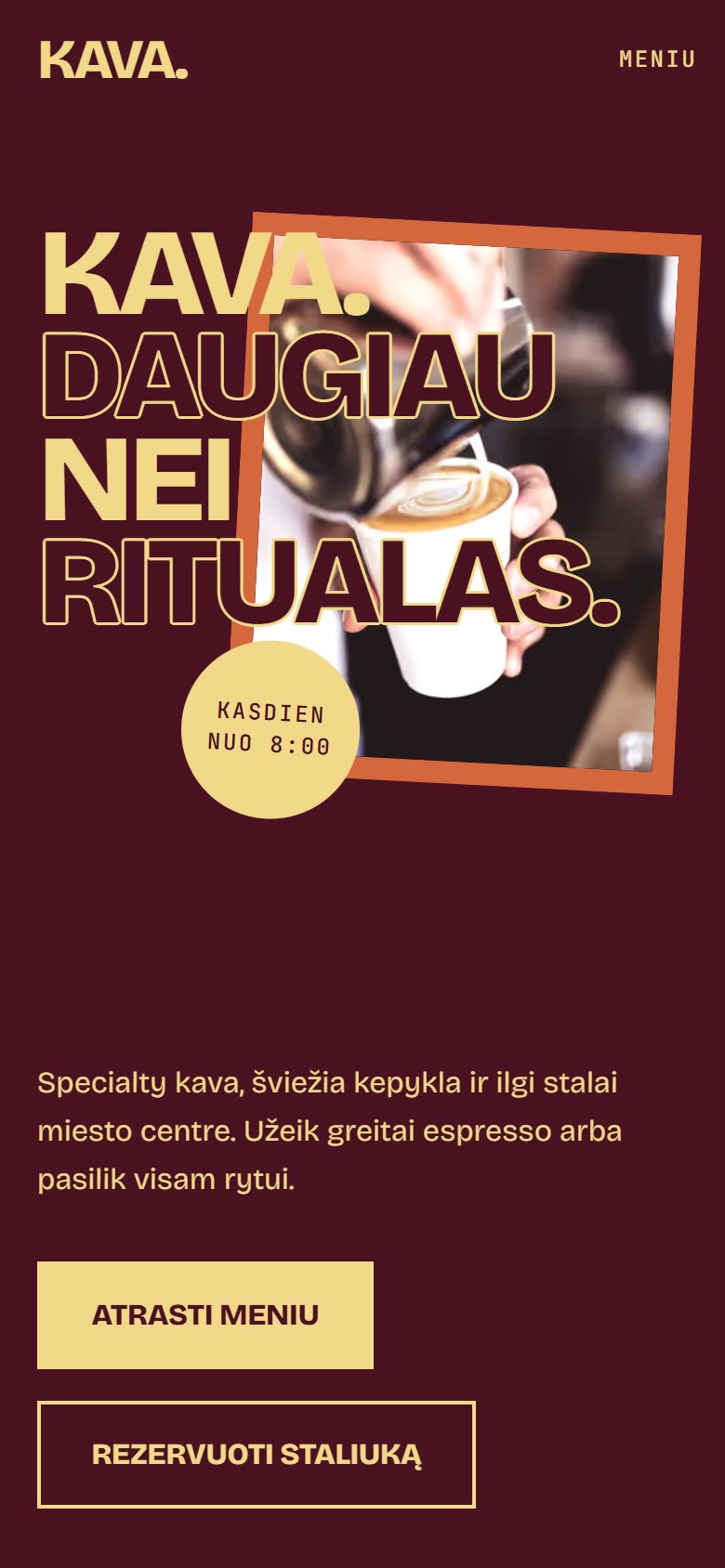 Café Kava Promo: mobile version