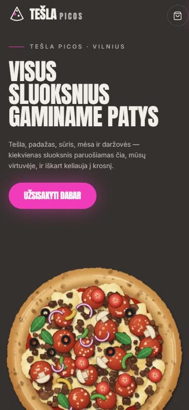 Picerija PRO: mobili versija